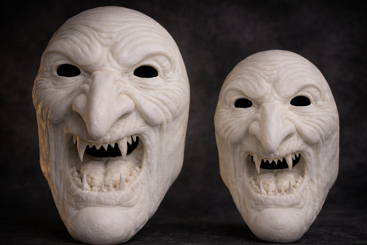 Klassische Hexenmaske roh & unbehandelt für Fasnacht, Fasnet & Fasnt
